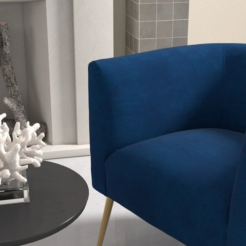 SEYNAR Mid-Century Modern Velvet Round Accent Chair for Living Room, set of 2