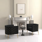 SEYNAR Mid-Century Modern Velvet Round Accent Chair for Living Room, set of 2