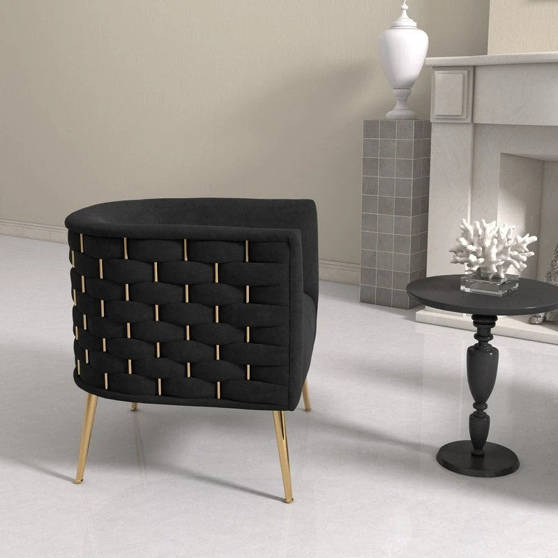 SEYNAR Mid-Century Modern Velvet Round Accent Chair for Living Room, set of 2