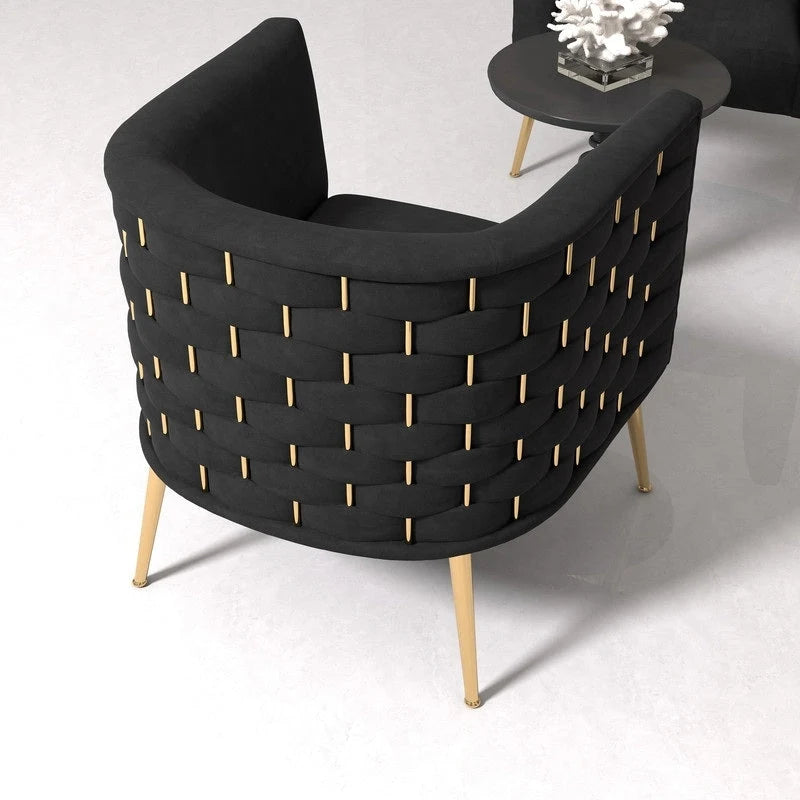 SEYNAR Mid-Century Modern Velvet Round Accent Chair for Living Room, set of 2