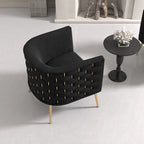 SEYNAR Mid-Century Modern Velvet Round Accent Chair for Living Room, set of 2