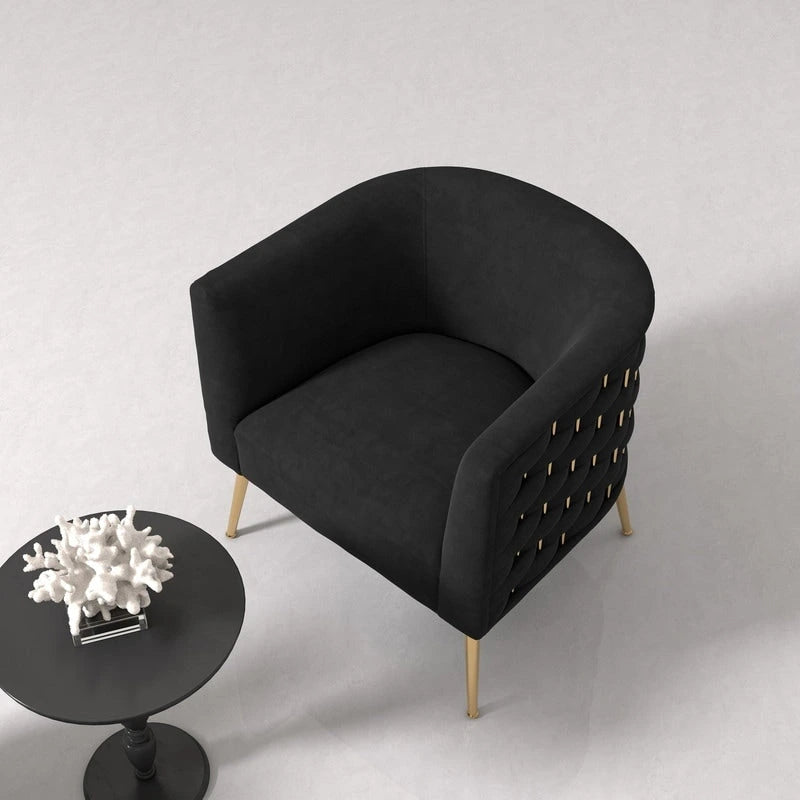 SEYNAR Mid-Century Modern Velvet Round Accent Chair for Living Room, set of 2