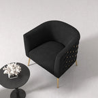 SEYNAR Mid-Century Modern Velvet Round Accent Chair for Living Room, set of 2