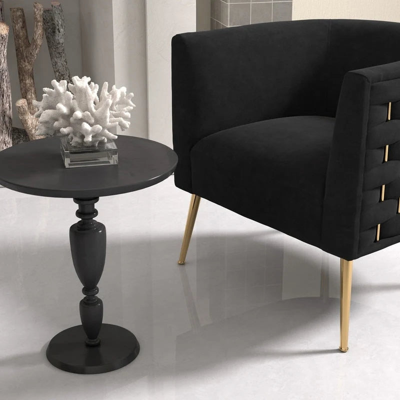 SEYNAR Mid-Century Modern Velvet Round Accent Chair for Living Room, set of 2