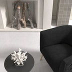 SEYNAR Mid-Century Modern Velvet Round Accent Chair for Living Room, set of 2