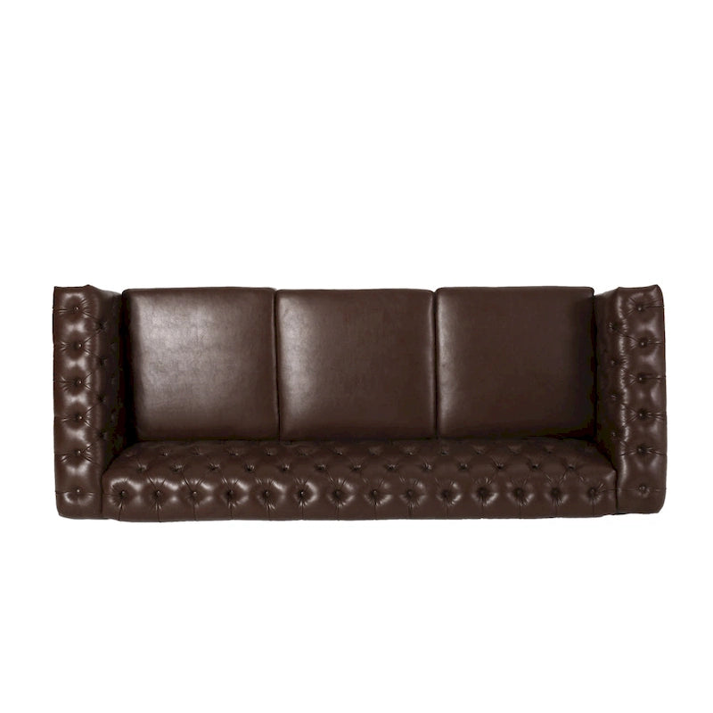 Trzyosobowa sofa Chesterfield z pikowaniem