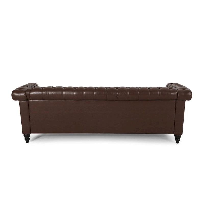Trzyosobowa sofa Chesterfield z pikowaniem
