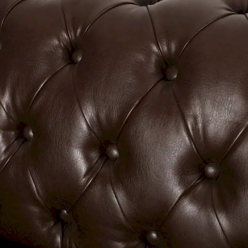 Trzyosobowa sofa Chesterfield z pikowaniem