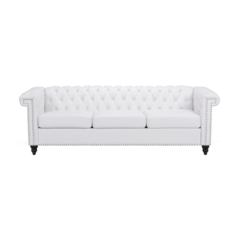 Trzyosobowa sofa Chesterfield z pikowaniem