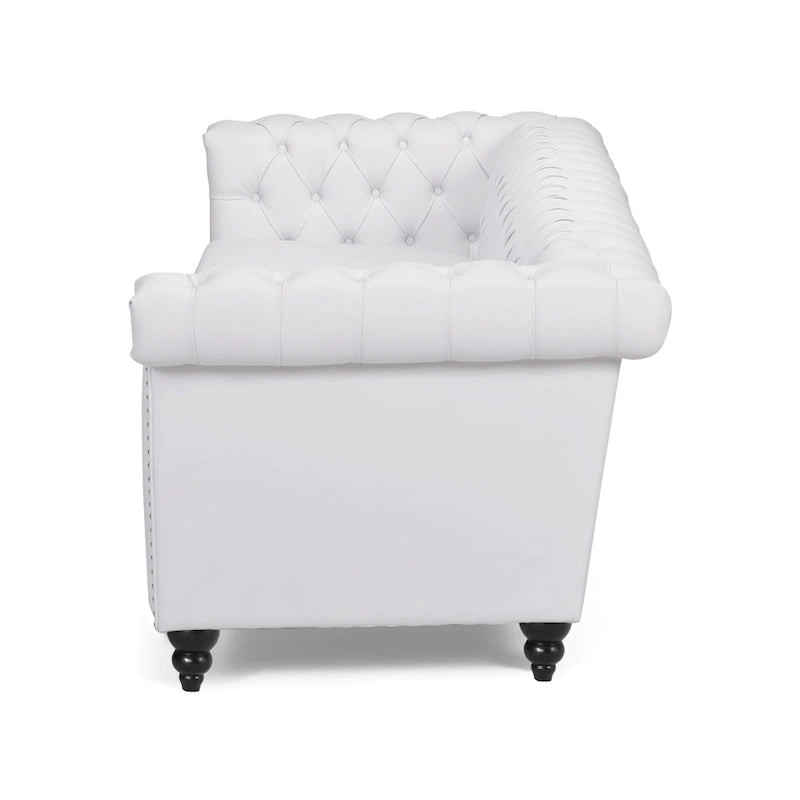 Trzyosobowa sofa Chesterfield z pikowaniem