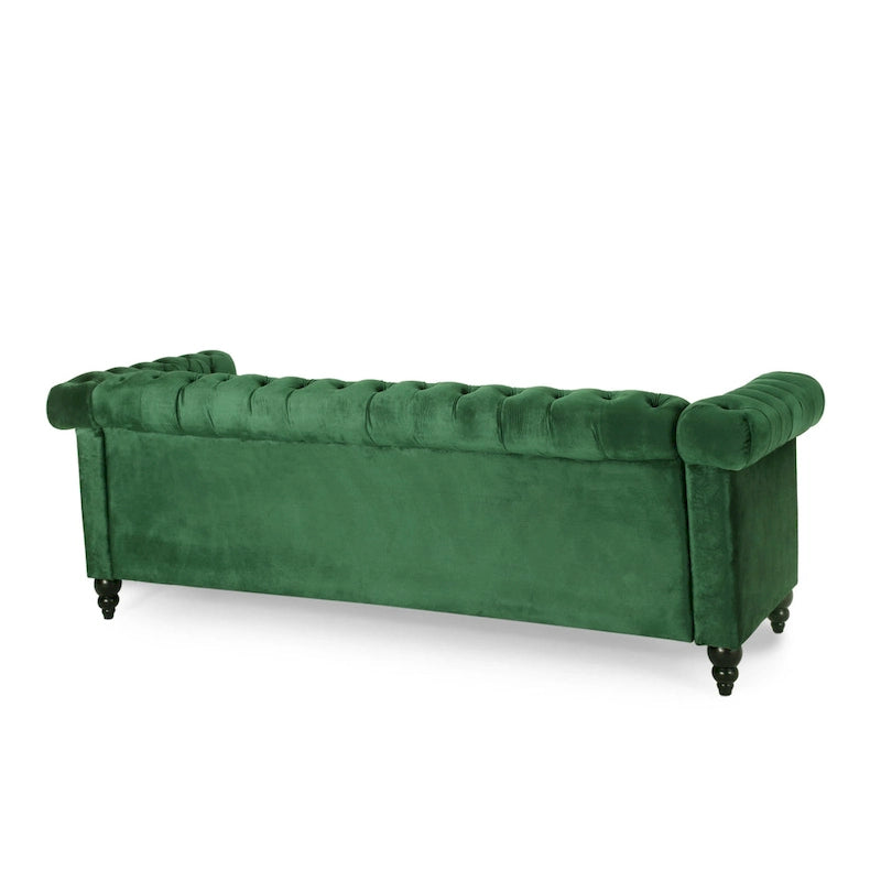 Trzyosobowa sofa Chesterfield z pikowaniem