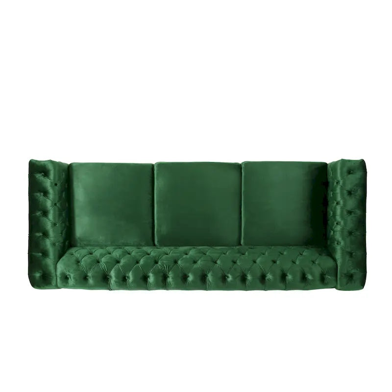 Trzyosobowa sofa Chesterfield z pikowaniem