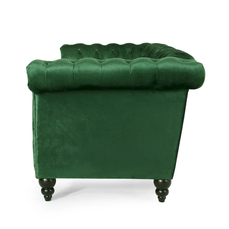 Trzyosobowa sofa Chesterfield z pikowaniem