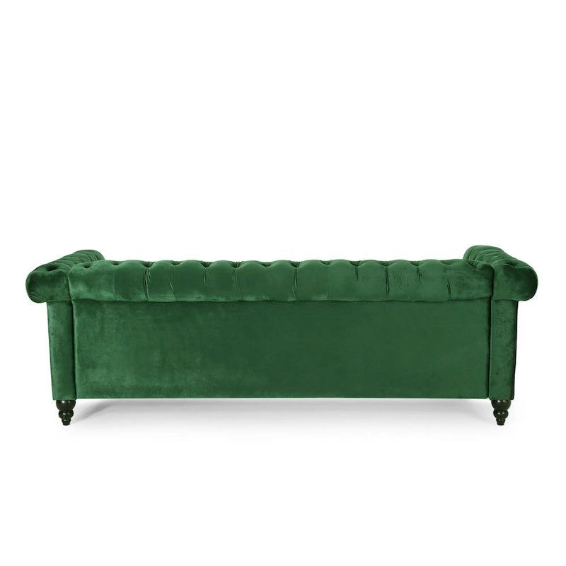 Trzyosobowa sofa Chesterfield z pikowaniem