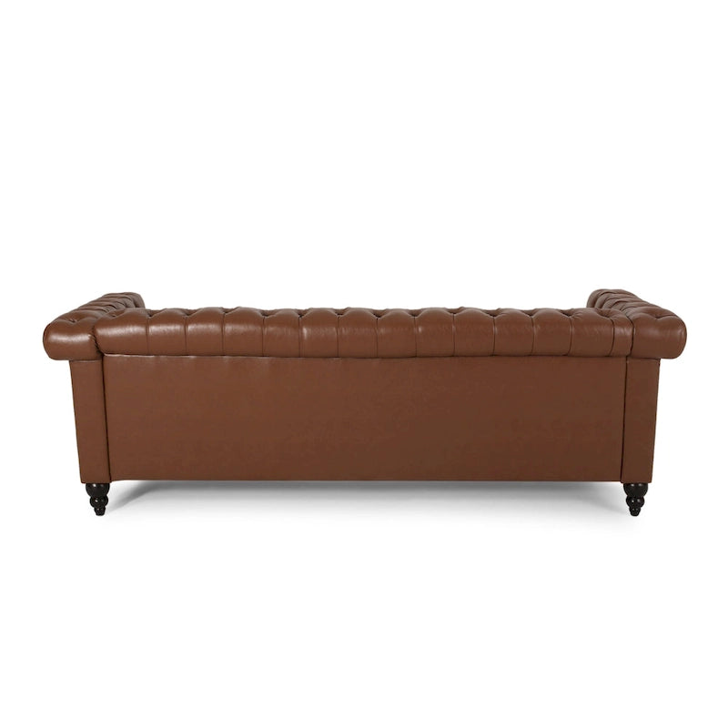 Trzyosobowa sofa Chesterfield z pikowaniem