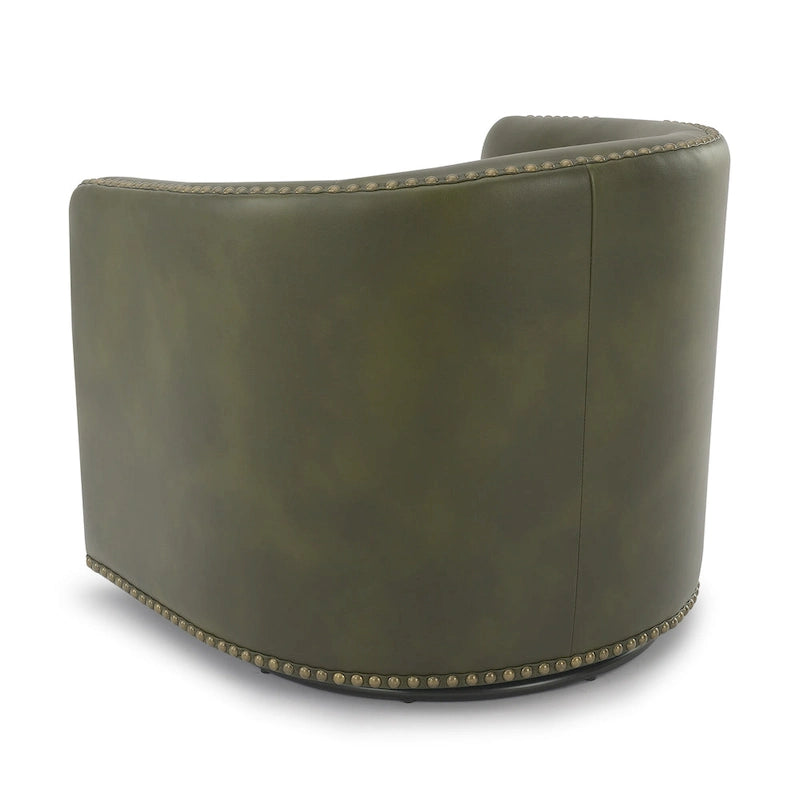 Truman drehbarer Kunstleder-Armlehnensessel mit Nagelkopfverzierung von Greyson Living