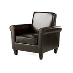 Poltrona club Freemont in pelle rigenerata marrone di Christopher Knight Home