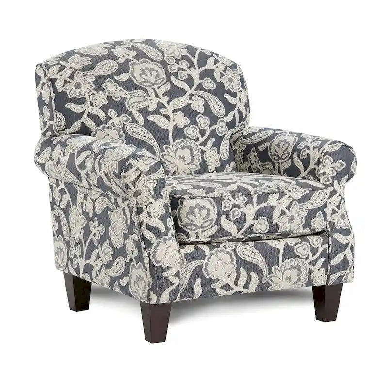 Kilmettin átmeneti stílusú, zseníliahuzatos, virágmintás karosszék a Furniture of America kínálatából