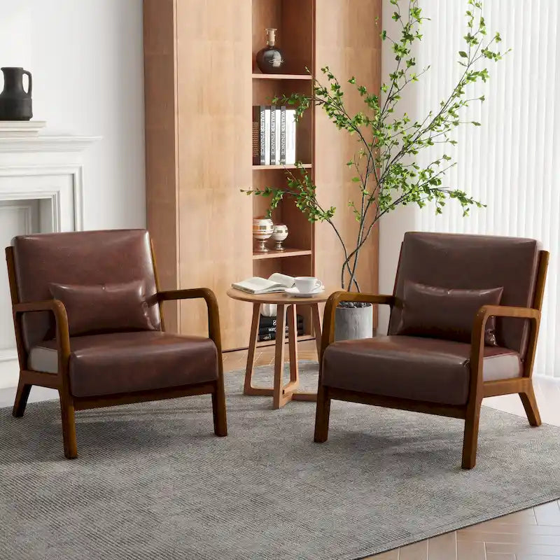 Conjunto de 2 sillones decorativos tapizados con cojines