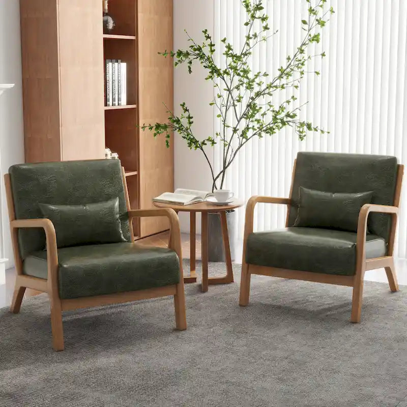Conjunto de 2 sillones decorativos tapizados con cojines