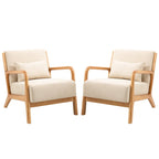 Upholstered Armchair Accent Chairs with Pillows Set of 2