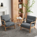 Upholstered Armchair Accent Chairs with Pillows Set of 2