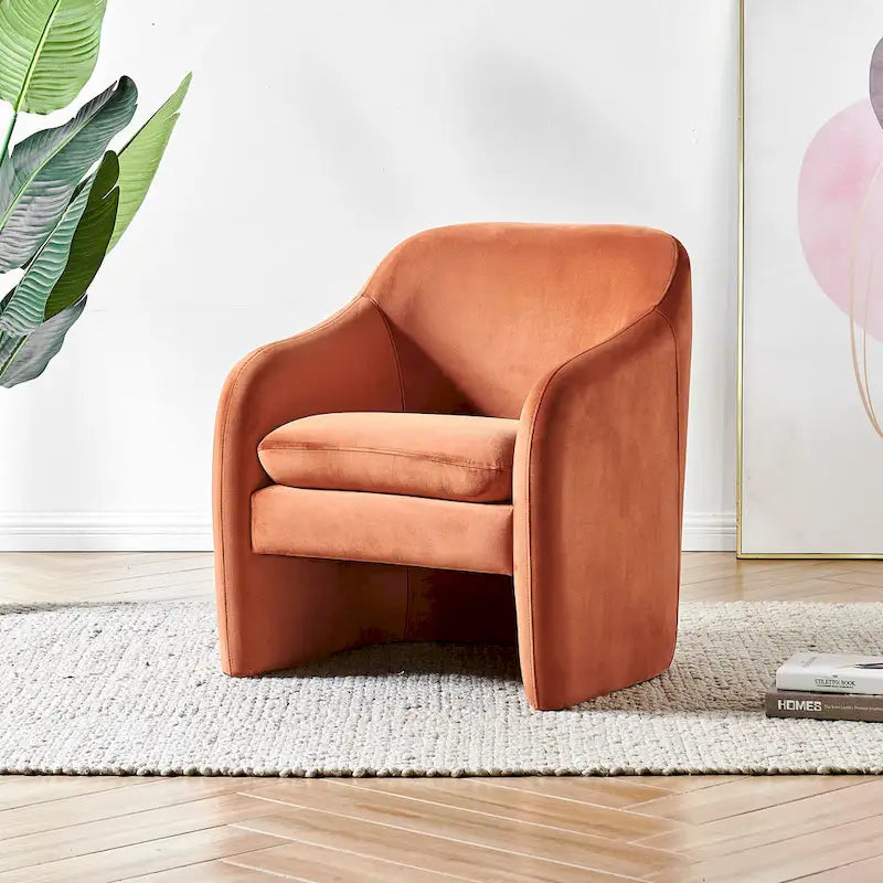 Zella Velvet Fabric Accent Arm Chair