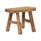 Mini sgabello vintage rettangolare in legno naturale Artissance, larghezza 11 in. - 11 W x 5 L x 9 H