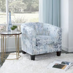 Grafton Home Enzo gepolsterter Akzentstuhl in Fassform, mystisches Schieferblau