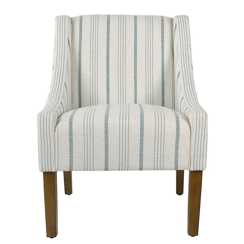 HomePop moderne Swoop-accentstoel - blauwe Calypso-streep