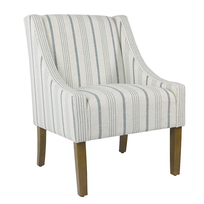HomePop moderne Swoop-accentstoel - blauwe Calypso-streep