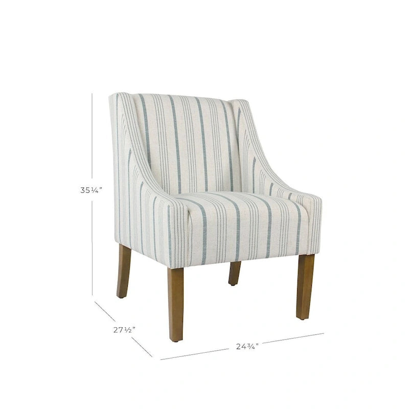 HomePop moderne Swoop-accentstoel - blauwe Calypso-streep