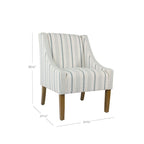 HomePop moderne Swoop-accentstoel - blauwe Calypso-streep
