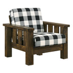 Furniture of America imzalı Jimo Rustik Meşe Keten Kumaş Döşemeli Vurgulu Koltuk