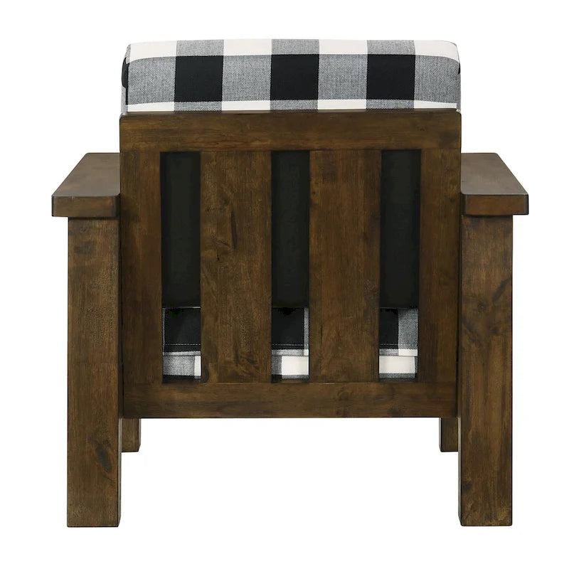 Furniture of America imzalı Jimo Rustik Meşe Keten Kumaş Döşemeli Vurgulu Koltuk