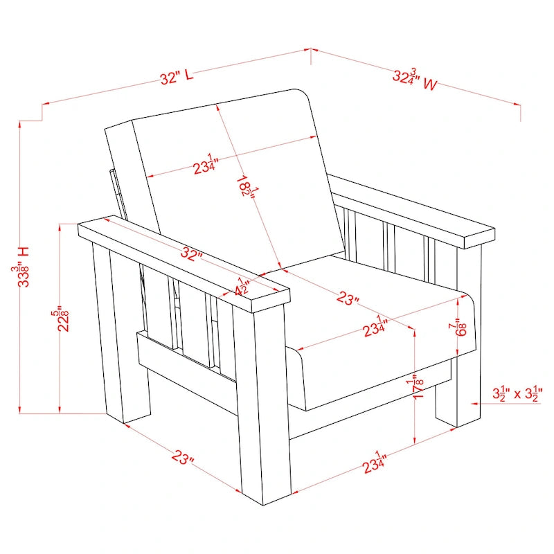Furniture of America imzalı Jimo Rustik Meşe Keten Kumaş Döşemeli Vurgulu Koltuk