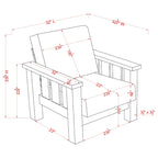 Furniture of America imzalı Jimo Rustik Meşe Keten Kumaş Döşemeli Vurgulu Koltuk