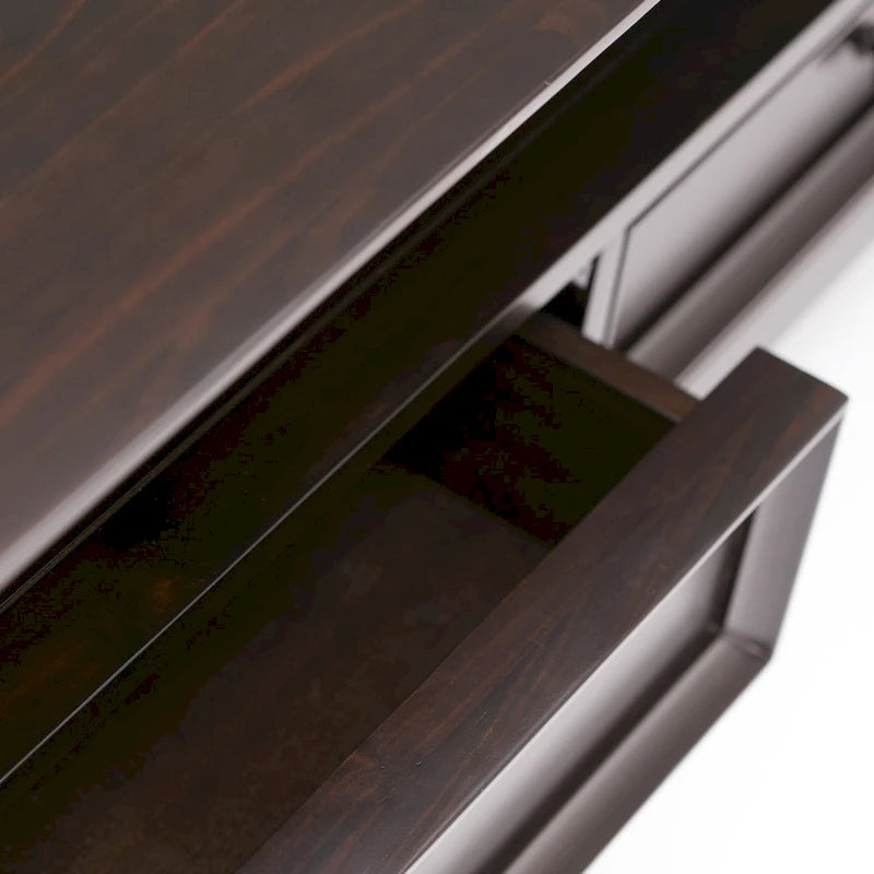 SOLID WOOD 44-Inch Wide Rectangle Transitional Coffee Table in Hickory Brown