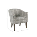 Porch & Den Blakeney Grey Medallion Tub Shaped Accent Chair