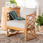Acelynn Bohemian Light Honey Rattan Arm Chair