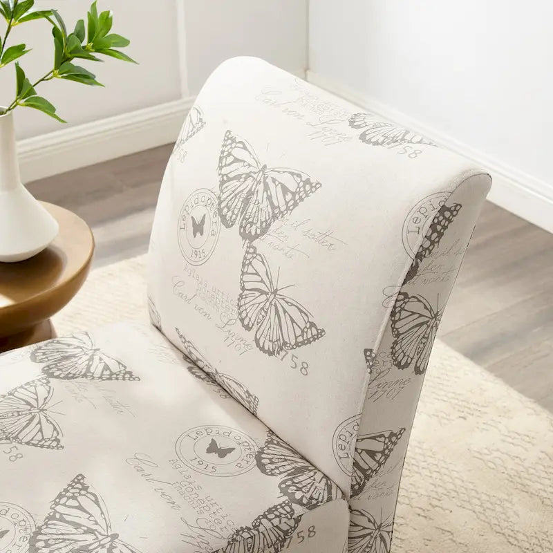 Linon Bradford Accent Chair with Butterfly Print