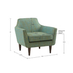 Madison Park Taye blauwe/groene fauteuil in midcenturystijl