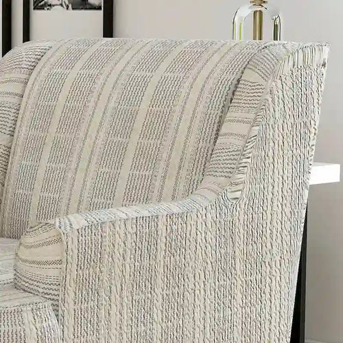 Sillón de chenilla con rayas multicolor de transición Binick de Furniture of America