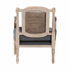 Clemence Franse provinciale fauteuil met stoffen bekleding en houten frame