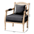 Clemence Franse provinciale fauteuil met stoffen bekleding en houten frame
