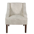 Porch & Den Lyric Swoop Arm Cream/ Gray Vintage Stencil Accent Chair