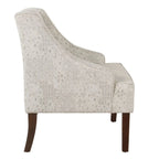 Porch & Den Lyric Swoop Arm Cream/ Gray Vintage Stencil Accent Chair