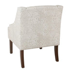 Porch & Den Lyric Swoop Arm Cream/ Gray Vintage Stencil Accent Chair