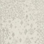 Porch & Den Lyric Swoop Arm Cream/ Gray Vintage Stencil Accent Chair