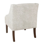 Porch & Den Lyric Swoop Arm Cream/ Gray Vintage Stencil Accent Chair